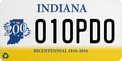 IN license plate 010PDO