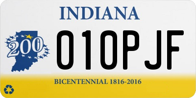 IN license plate 010PJF