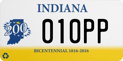IN license plate 010PP