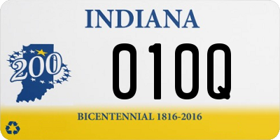 IN license plate 010Q