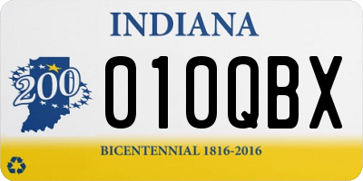 IN license plate 010QBX