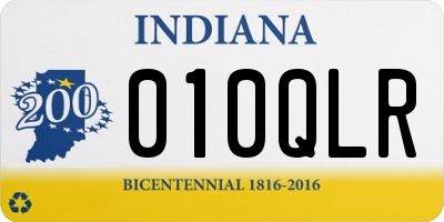 IN license plate 010QLR