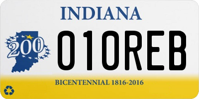 IN license plate 010REB