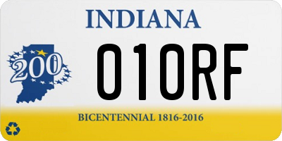 IN license plate 010RF