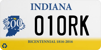 IN license plate 010RK