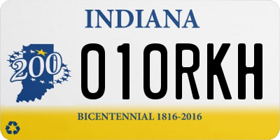 IN license plate 010RKH
