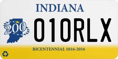 IN license plate 010RLX