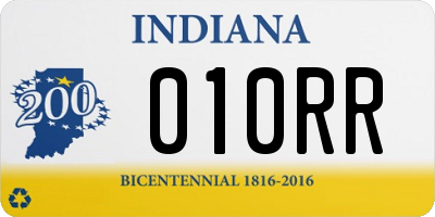 IN license plate 010RR