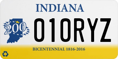 IN license plate 010RYZ