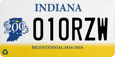 IN license plate 010RZW