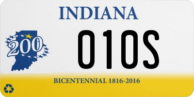 IN license plate 010S