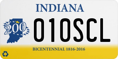 IN license plate 010SCL