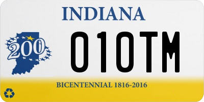 IN license plate 010TM