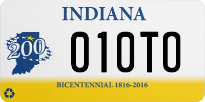 IN license plate 010TO