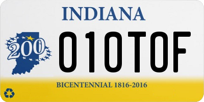 IN license plate 010TOF