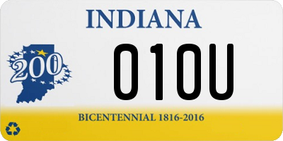 IN license plate 010U