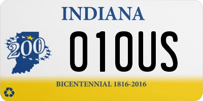 IN license plate 010US