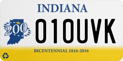 IN license plate 010UVK