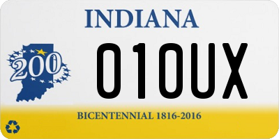 IN license plate 010UX