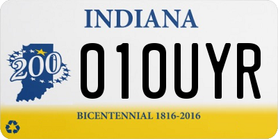 IN license plate 010UYR