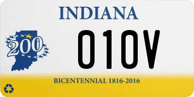 IN license plate 010V