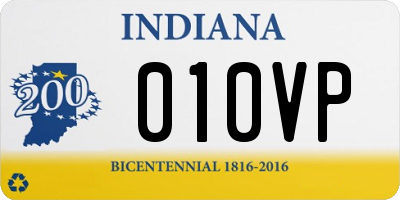 IN license plate 010VP