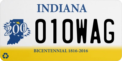 IN license plate 010WAG