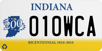 IN license plate 010WCA