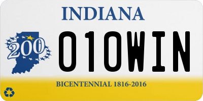 IN license plate 010WIN