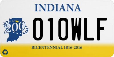 IN license plate 010WLF