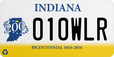 IN license plate 010WLR