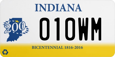 IN license plate 010WM