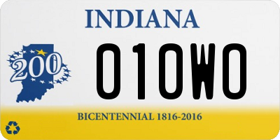 IN license plate 010WO
