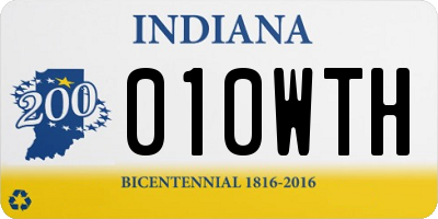 IN license plate 010WTH
