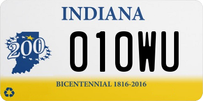 IN license plate 010WU
