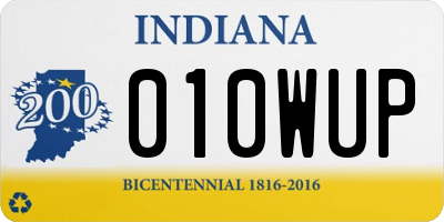 IN license plate 010WUP