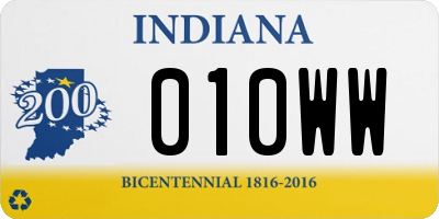 IN license plate 010WW