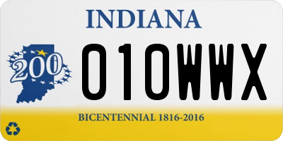 IN license plate 010WWX
