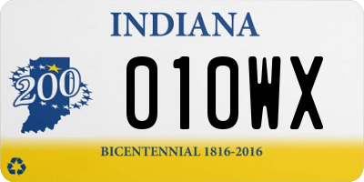IN license plate 010WX