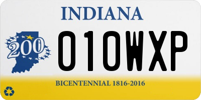 IN license plate 010WXP