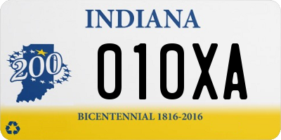 IN license plate 010XA