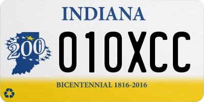 IN license plate 010XCC