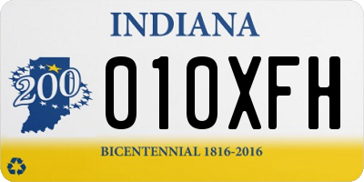 IN license plate 010XFH