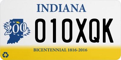 IN license plate 010XQK