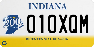 IN license plate 010XQM