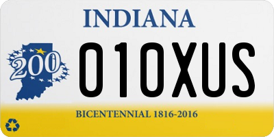 IN license plate 010XUS