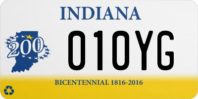 IN license plate 010YG