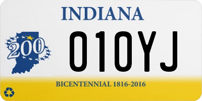 IN license plate 010YJ