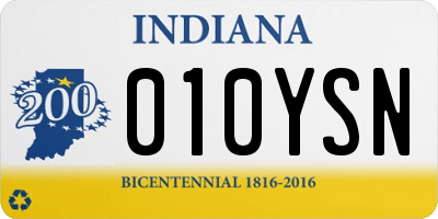 IN license plate 010YSN