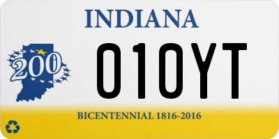 IN license plate 010YT